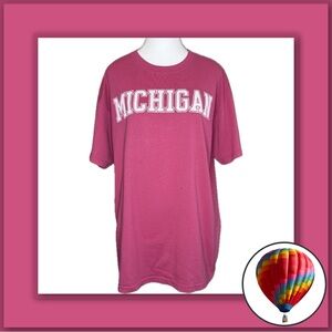 3/$18 - Gildan Women’s Pink Michigan Graphic T-Shirt – Size Large